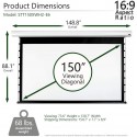 Elite Screen STT150XWH2-E6 Electric Tab-Tension 150 Inch Screen